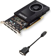 PNY Technologies NVIDIA Quadro P2000, 5 ГБ, GDDR5 цена и информация | Видеокарты (GPU) | 220.lv