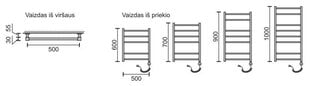 Elektriskais dvieļu žāvētājs Rosela Round ar sildīšanas elementu, 500x600 mm, 200W цена и информация | Полотенцесушители | 220.lv