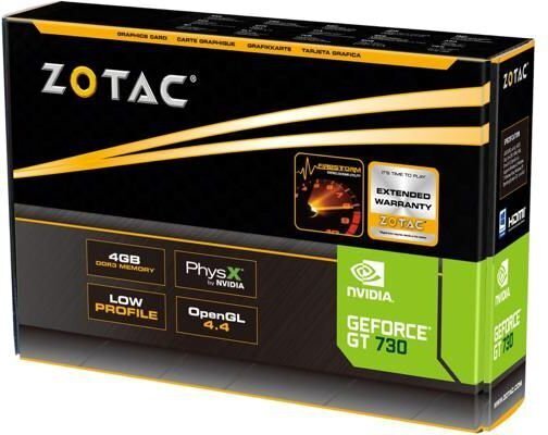 Karta graficzna ZOTAC GT 730 ZONE Edition Low Profile 4GB DDR3 cena un informācija | Videokartes (GPU) | 220.lv