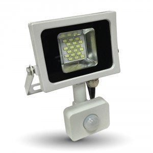 10W LED prožektors V-Tac SLIM ar kustības sensoru (SMD LED) (4500K) dienas gaisma cena un informācija | Āra apgaismojums | 220.lv