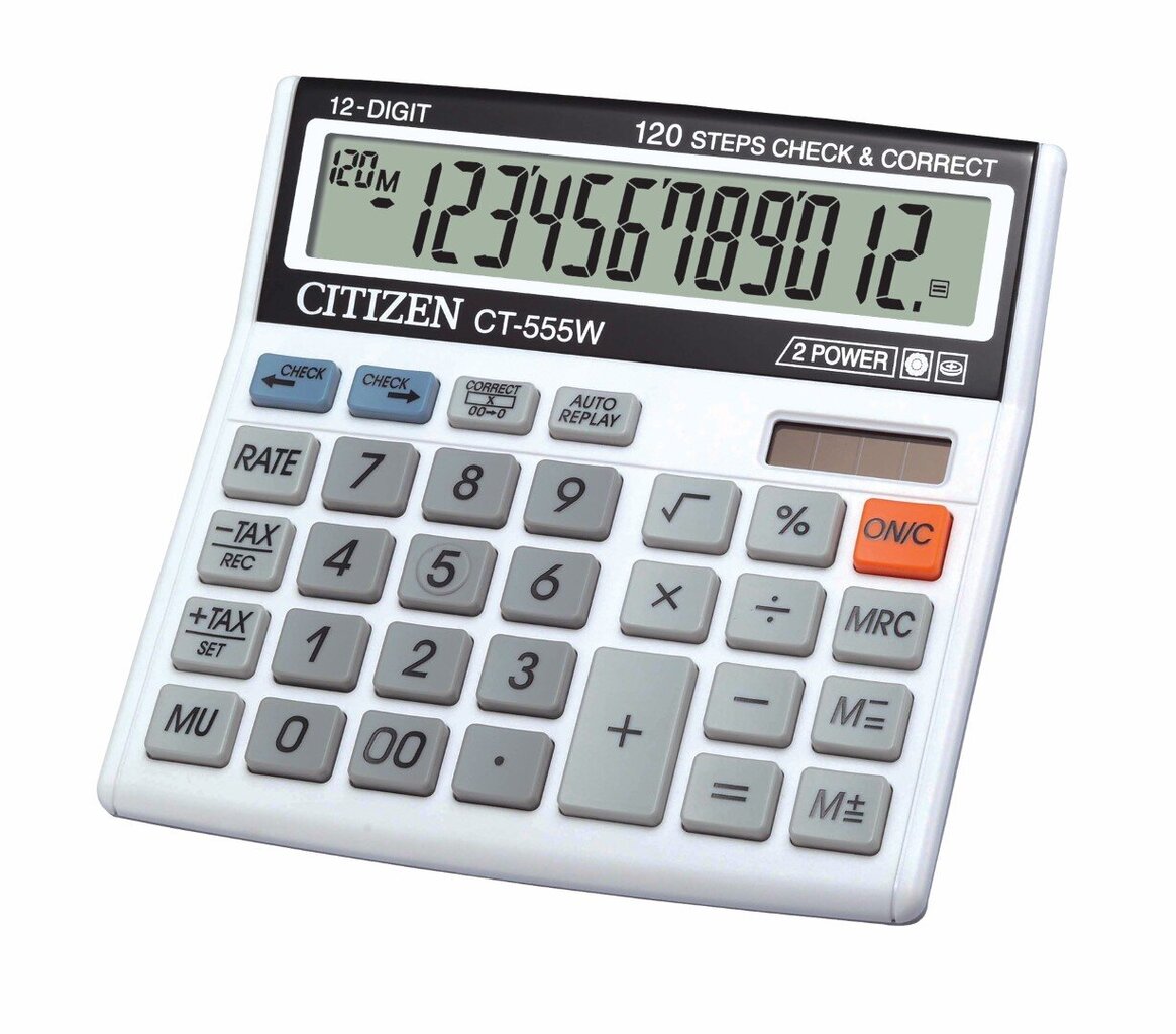 Kalkulators Citizen CT 555W - balts cena un informācija | Kancelejas preces | 220.lv