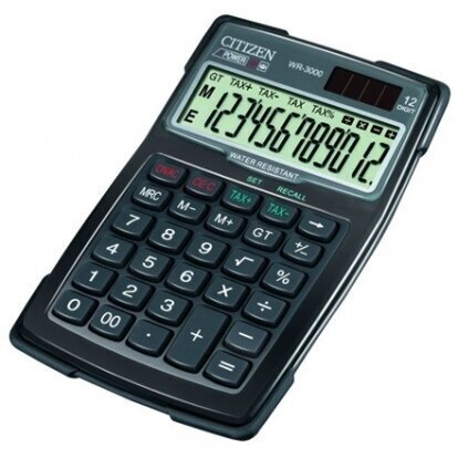 Kalkulators Citizen WR 3000, izturīgs pret ūdeni/putekļiem/triecieniem цена и информация | Kancelejas preces | 220.lv