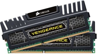 Corsair Vengeance 16GB 1600MHz DDR3 CL9 KIT OF 2 CMZ16GX3M2A1600C9 cena un informācija | Operatīvā atmiņa (RAM) | 220.lv