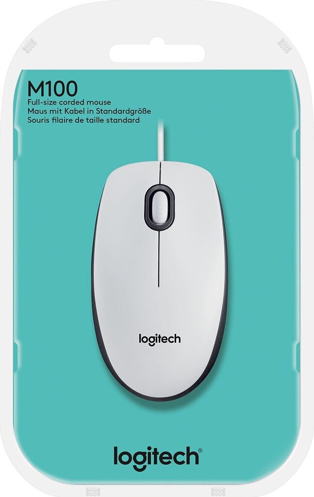 Logitech M100, balts cena un informācija | Peles | 220.lv