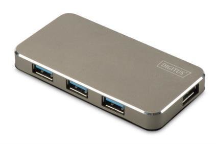 DIGITUS Hub 4-port USB 3.0 SuperSpeed, Power Supply, HQ aluminum cena un informācija | Adapteri un USB centrmezgli | 220.lv