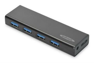 EDNET Hub 4-port USB 3.0 Super ātrums, barošanas avots, melns cena un informācija | Adapteri un USB centrmezgli | 220.lv