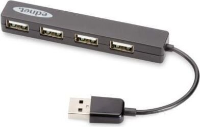 EDNET HUB 4-port USB2.0 ''Mini'', passive, black cena un informācija | Adapteri un USB centrmezgli | 220.lv