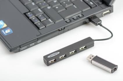 EDNET HUB 4-port USB2.0 ''Mini'', passive, black cena un informācija | Adapteri un USB centrmezgli | 220.lv