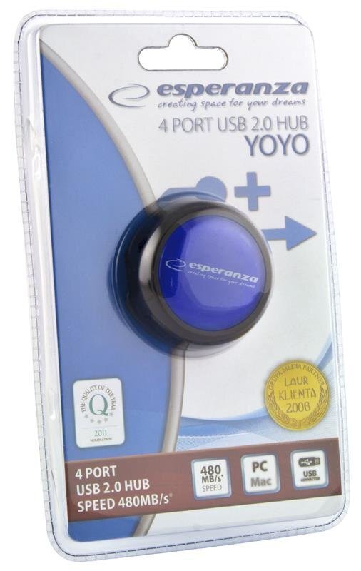 ESPERANZA Hub 4 Porty EA135B USB 2.0 YOYO цена и информация | Adapteri un USB centrmezgli | 220.lv