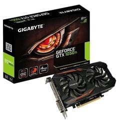 Gigabyte GeForce GTX 1050 Ti OC 4GB GDDR5 (128 Bit) HDMI, DVI, DP, BOX, (GV-N105TOC-4GD) cena un informācija | Videokartes (GPU) | 220.lv