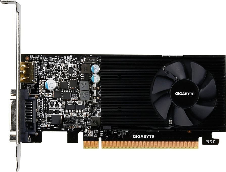 Gigabyte GeForce GT 1030 2 GB GDDR5 (64 biti), DVI-D, HDMI, BOX (GV-N1030D5-2GL) cena un informācija | Videokartes (GPU) | 220.lv