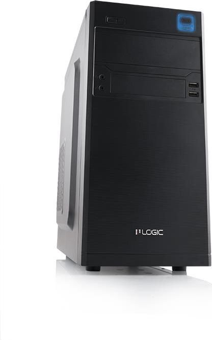 LOGIC Computer case M4 Mini Tower, USB 3.0, USB 2.0, HD-AUDIO , w/o PSU (BLACK) cena un informācija | Datoru korpusi | 220.lv