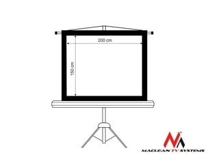 Maclean MC-595 Standard Portable Tripod Projection Screen-100’’ 4:3 200x150 cm cena un informācija | Maclean Datortehnika | 220.lv