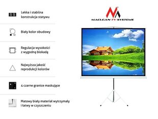 Maclean MC-536 Standard Portable Tripod Projection Screen 72’’ 4:3 145x110 cm cena un informācija | Maclean Datortehnika | 220.lv
