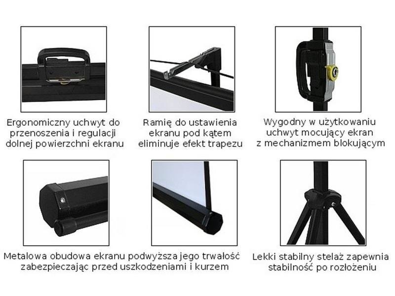 Maclean MC-536 Standard Portable Tripod Projection Screen 72’’ 4:3 145x110 cm cena un informācija | Ekrāni projektoriem | 220.lv