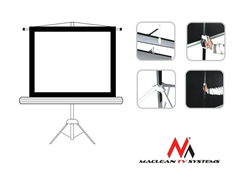 Maclean MC-536 Standard Portable Tripod Projection Screen 72’’ 4:3 145x110 cm цена и информация | Ekrāni projektoriem | 220.lv