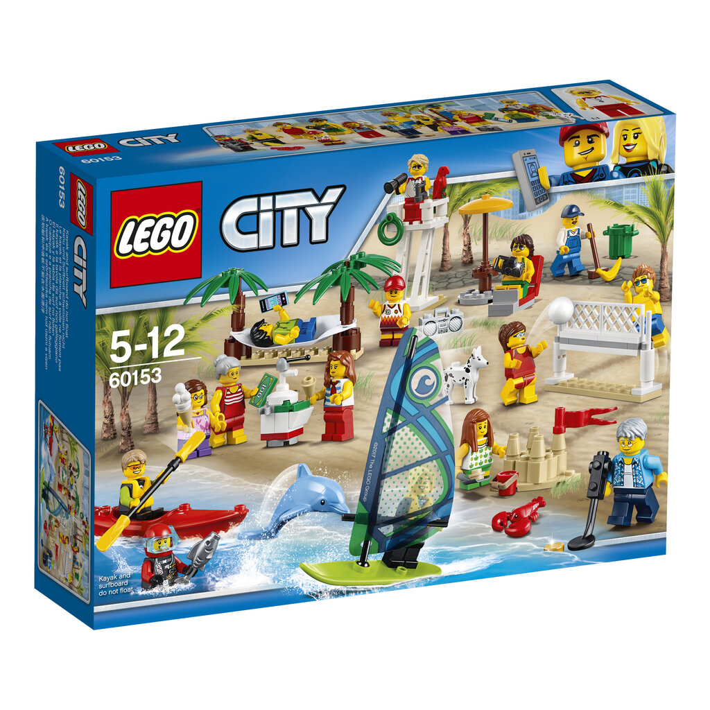 60153 LEGO® City Cilvēku komplekts – atpūta pludmalē cena un informācija | Konstruktori | 220.lv