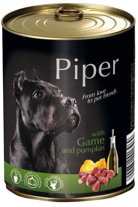 Mīksta barība suņiem Piper medījuma gaļa un ķirbis, 400 g cena un informācija | Konservi suņiem | 220.lv