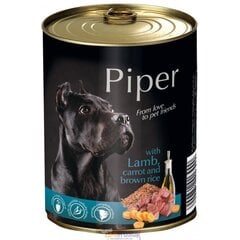 Mīksta barība suņiem Piper ar jēra gaļu, burkāniem un brūniem rīsiem 400 g cena un informācija | Konservi suņiem | 220.lv