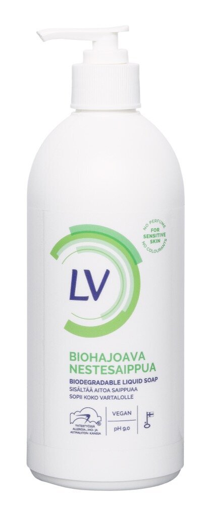 Šķidrās ziepes jūtīgai ādai LV 500 ml cena un informācija | Ziepes | 220.lv