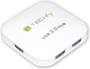 USB-концентратор Techly 4xUSB 3.0 Super-Speed, белый цена и информация | Адаптеры и USB разветвители | 220.lv