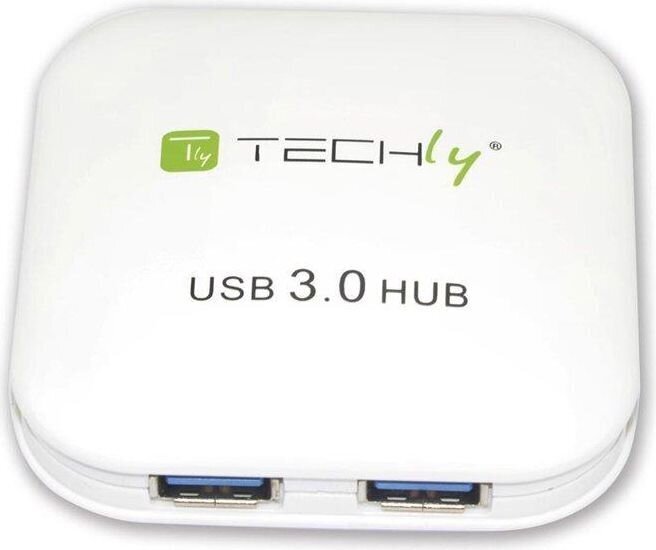 Techly Hub USB 3.0 Super-Speed, 4 ports, white cena un informācija | Adapteri un USB centrmezgli | 220.lv