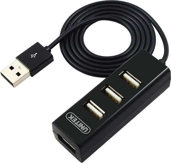 Unitek Hub 4x USB 2.0. mini, black, Y-2140 цена и информация | Adapteri un USB centrmezgli | 220.lv