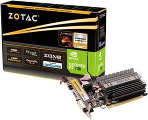 Zotac GeForce GT 730 ZONE Edition Low Profile 2GB DDR3 (64 bit) HDMI, DVI, D-Sub (ZT-71113-20L) цена и информация | Видеокарты (GPU) | 220.lv