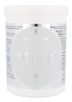 Barojoša un mitrinoša maska ​​sausiem matiem ar piena proteīniem Kallos Milk, 1000 ml cena un informācija | Matu uzlabošanai | 220.lv