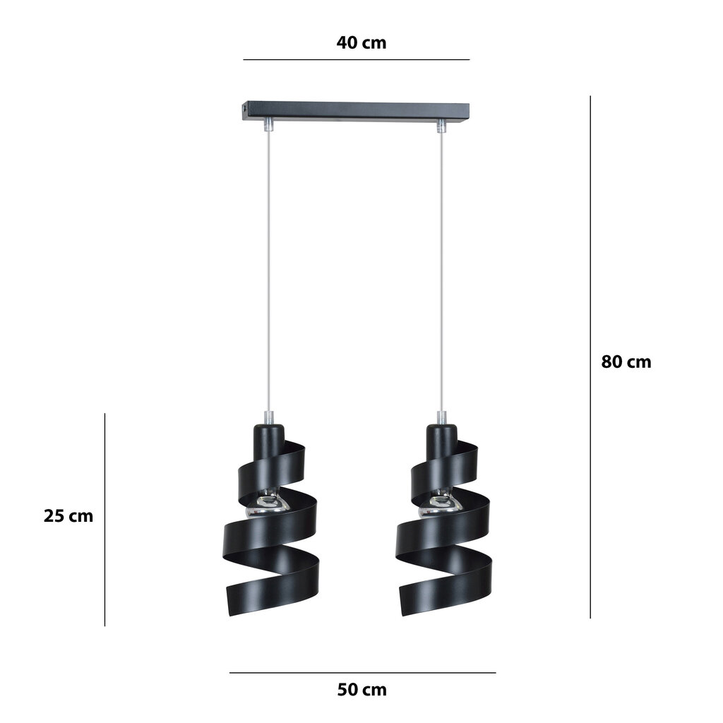 Piekaramā lampa Emibig Saga Black 2 цена и информация | Piekaramās lampas | 220.lv