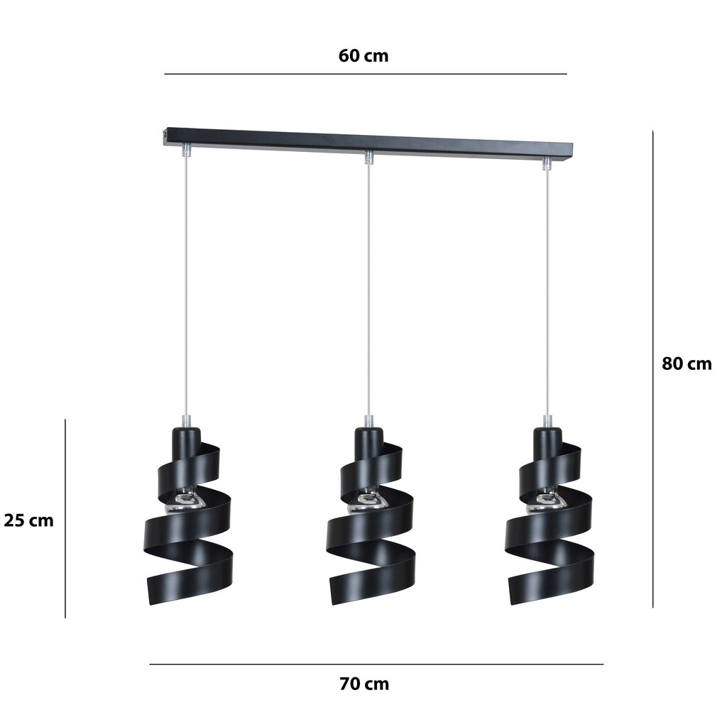 Piekaramā lampa Emibig Saga Black 3 cena un informācija | Piekaramās lampas | 220.lv