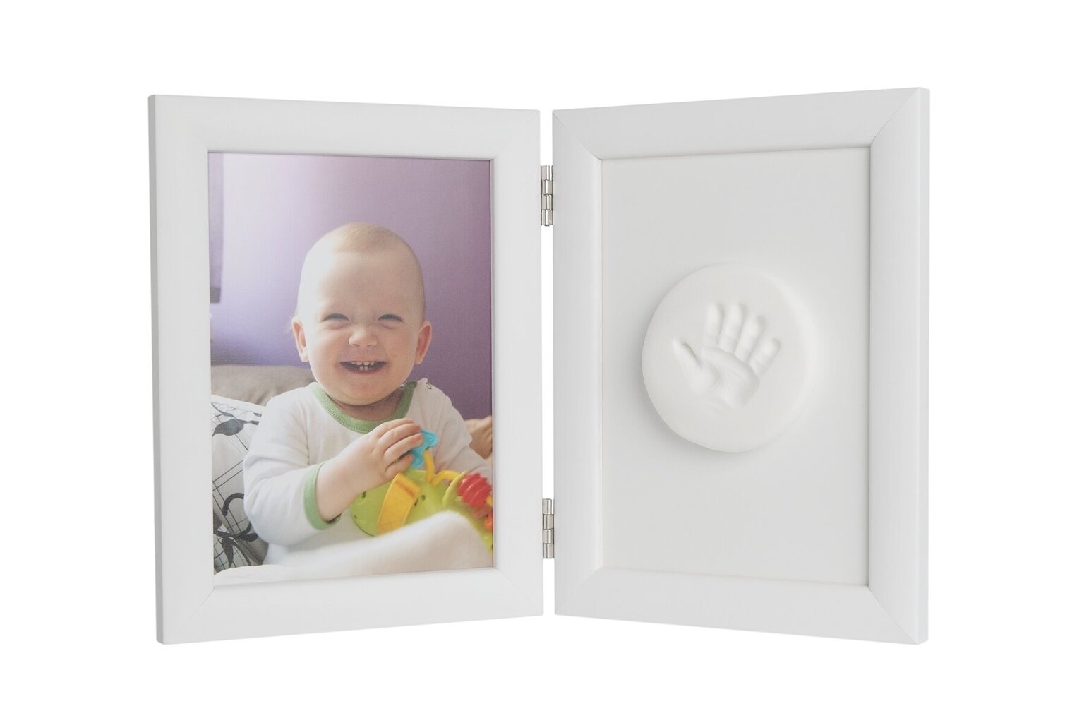 Rāmis ar mālu - komplekts Baby HandPrint, balts цена и информация | Mazuļa nospiedumi | 220.lv