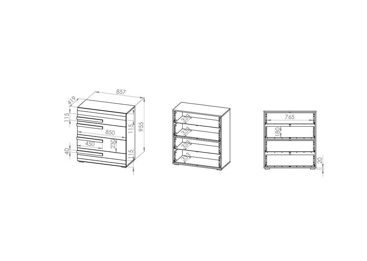 Kumode Blanco 08 цена и информация | Kumodes | 220.lv