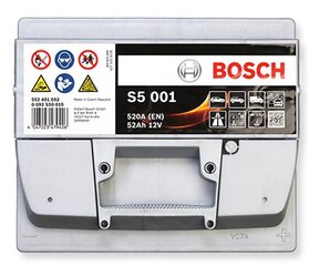 Аккумулятор Bosch 52Ah 520A S5001 цена и информация | Аккумуляторы | 220.lv