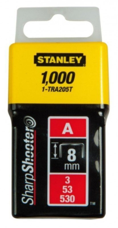 Skavas Stanley 1-TRA205T, 8mm 1000gab. A-tipa cena un informācija | Rokas instrumenti | 220.lv