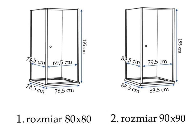 Dušas kabīne REA Maxim  90 labā puse cena un informācija | Dušas kabīnes | 220.lv