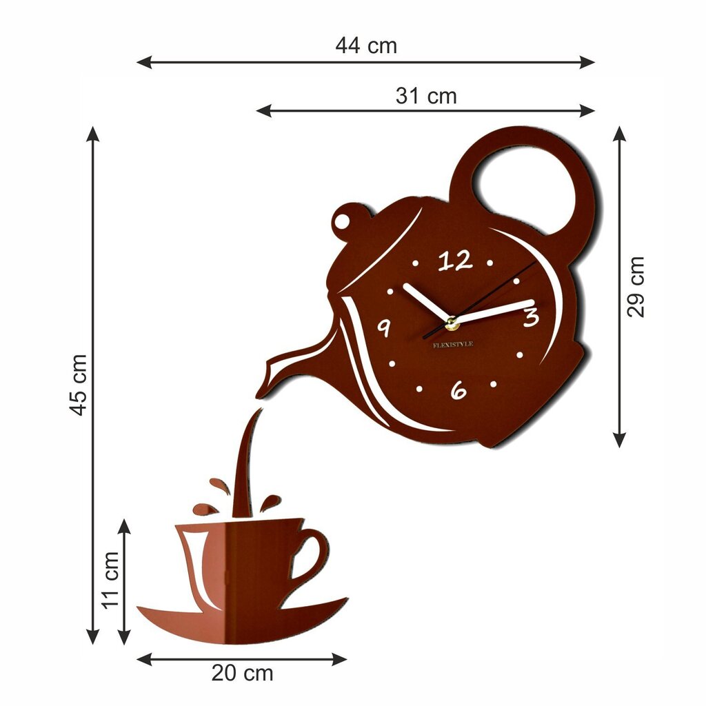 Sienas Pulkstenis, Kafijas kanna ar krūzi цена и информация | Pulksteņi | 220.lv