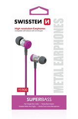Swissten SuperBass Earbuds Metal YS900 Cтерео Наушники с микрофоном 3.5mm / 1.2m Розовые цена и информация | Наушники с микрофоном Asus H1 Wireless Чёрный | 220.lv