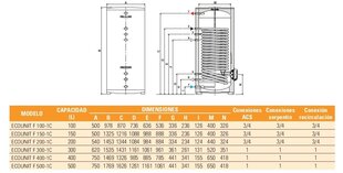 Kombinēts ūdens sildītājs Ferroli Ecounit F100-1C cena un informācija | Apkures katli, akumulācijas tvertnes | 220.lv