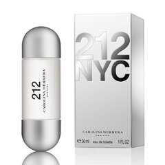 Туалетная вода Carolina Herrera 212 edt 30 мл цена и информация | Женские духи Lovely Me, 50 мл | 220.lv