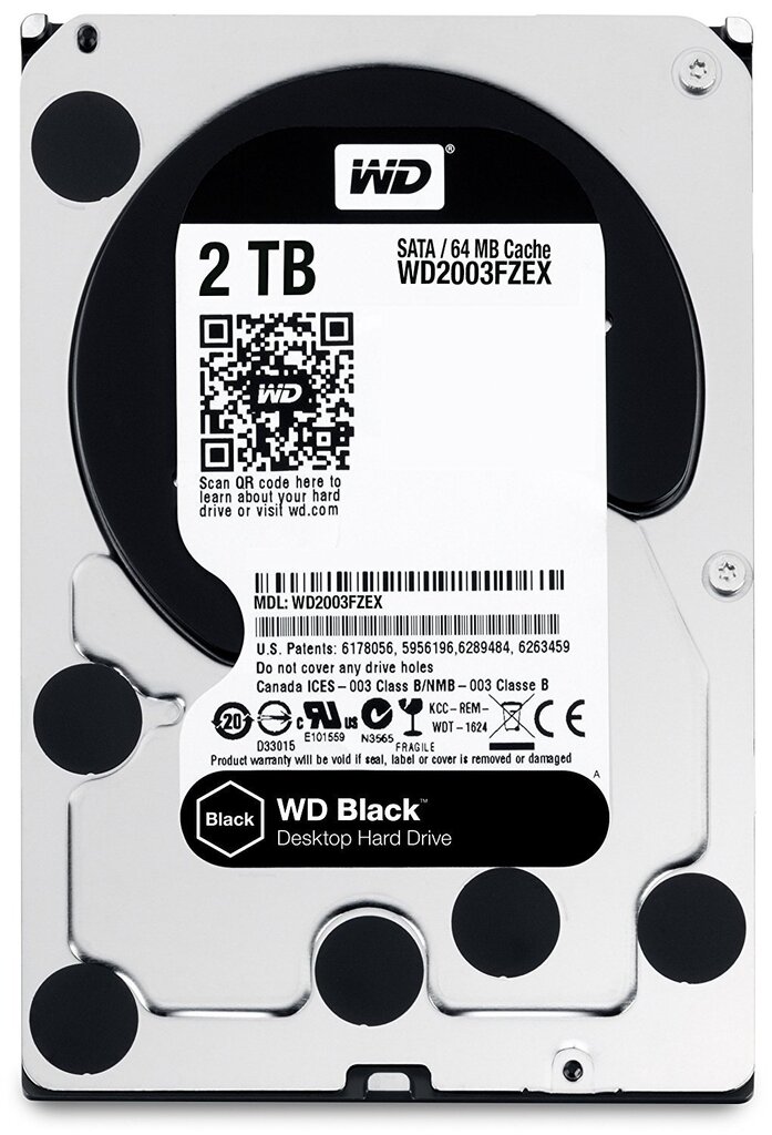 Western Digital WD2003FZEX Black HDD 2TB 3.5" 7200RPM SATA3 64MB cena un informācija | Iekšējie cietie diski (HDD, SSD, Hybrid) | 220.lv