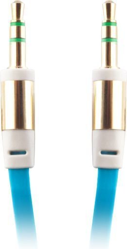 Audio cable jack 3,5mm - jack 3,5mm 1,0 m blue bulk cena un informācija | Kabeļi un vadi | 220.lv