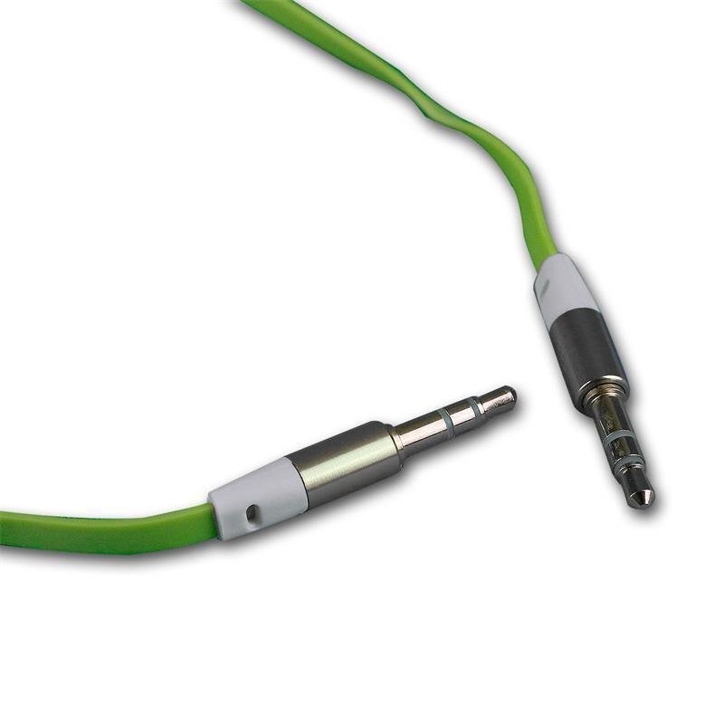 Audio cable jack 3,5mm - jack 3,5mm 1,0 m green bulk cena un informācija | Kabeļi un vadi | 220.lv