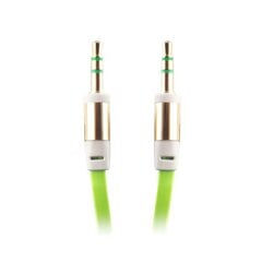Audio cable jack 3,5mm - jack 3,5mm 1,0 m green bulk cena un informācija | Kabeļi un vadi | 220.lv