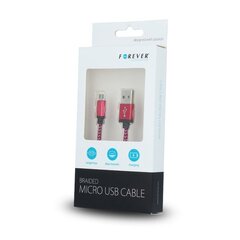 Кабель для зарядки micro USB Forever, 1 м, розовый цена и информация | Кабели для телефонов | 220.lv