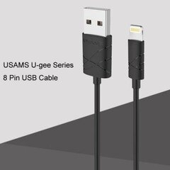 Usams US-SJ042 U-Gee Pro PVC Универсальный Lightning на USB 1m Кабель Данных и Быстрого 2A Заряда Черный цена и информация | Кабели для телефонов | 220.lv