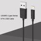Usams US-SJ038 U-Gee Pro PVC Universāls Lightning uz USB Datu & Ātrās Uzlādes 2A kabelis 1m Melns cena un informācija | Savienotājkabeļi | 220.lv