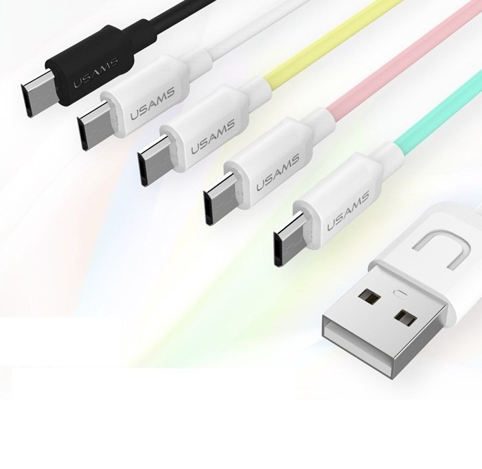 Usams US-SJ098 Izturīgs TPE Universāls Micro USB uz USB Datu & Ātrās Uzlādes 2A kabelis 1m Balts cena un informācija | Savienotājkabeļi | 220.lv