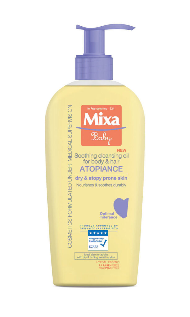Mixa (Soothing Cleansing Oil For Body & Hair ) 250 ml цена и информация | Bērnu kosmētika, līdzekļi jaunajām māmiņām | 220.lv