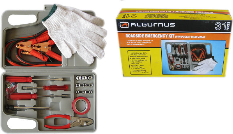 Automašīnas instrumentu komplekts Alburnus Emergency Kit, 31 daļas cena un informācija | Auto piederumi | 220.lv
